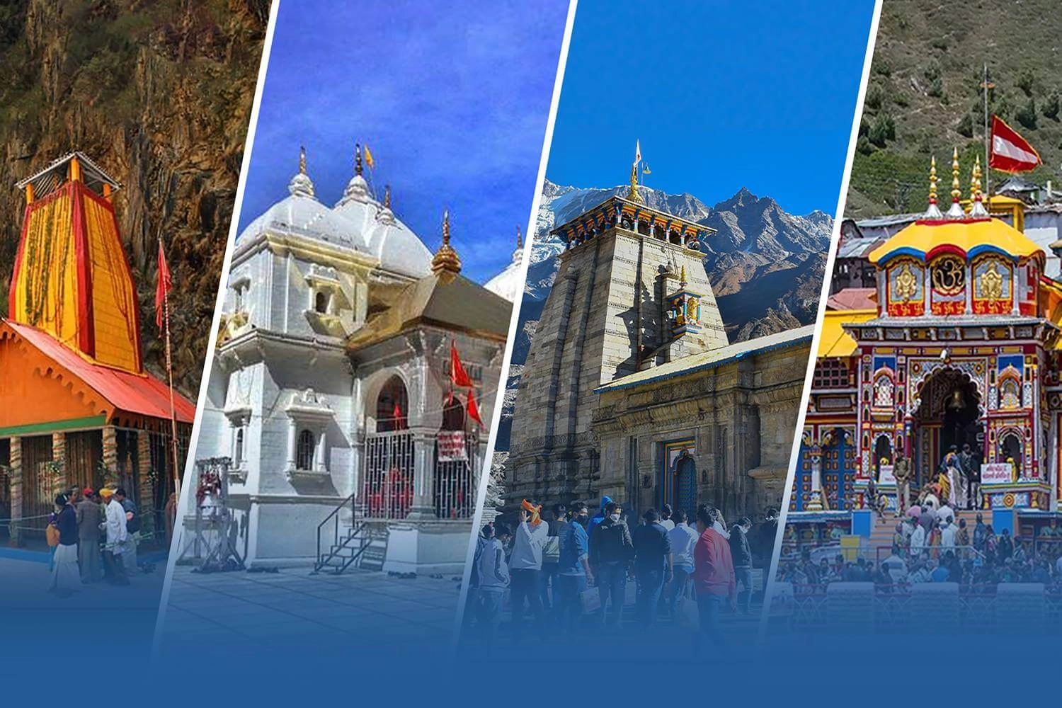 Char Dham road in May with pilgrims, mountain valleys and early summer light