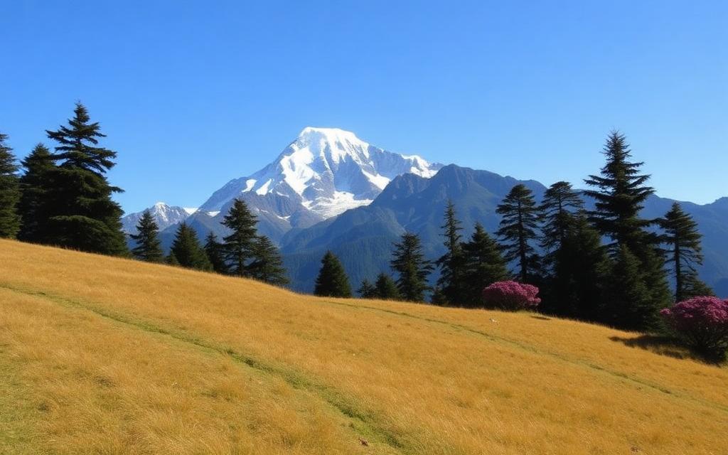 Kausani Himalayan views on Uttarakhand itinerary by train