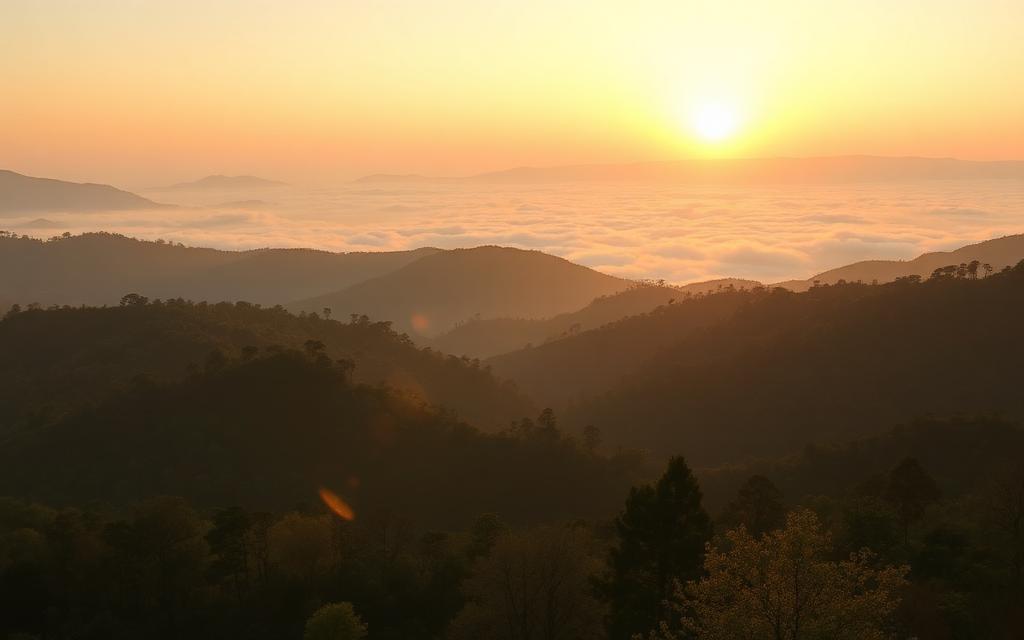 Mussoorie hill station view for honeymoon and family trip