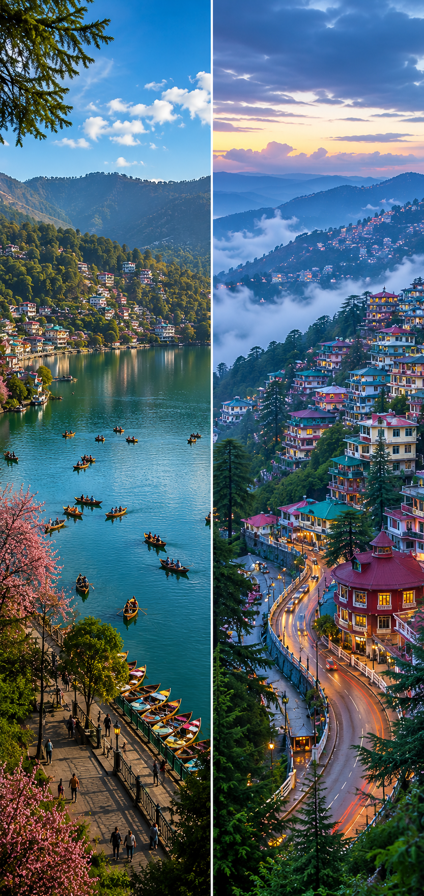 Nainital lake view for Nainital vs Mussoorie travel comparison